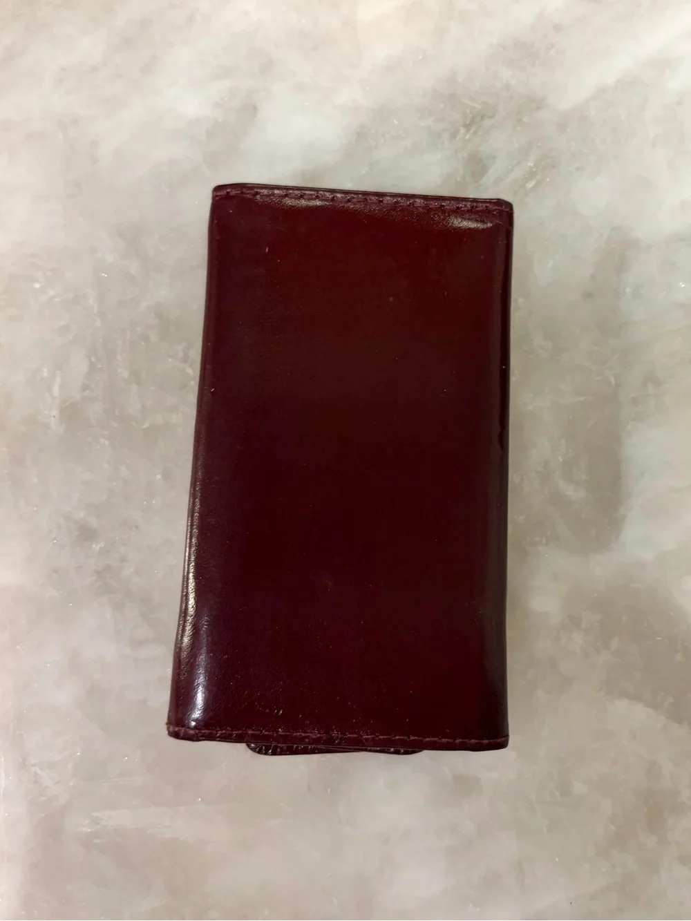 Vintage Cartier Burgundy Leather Key Holder with Embossed Logo